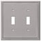 Amerelle Amerelle Metro Brushed Nickel 2 gang Die-Cast Metal Toggle Wall Plate 1 pk 77TTBN - alternate 2